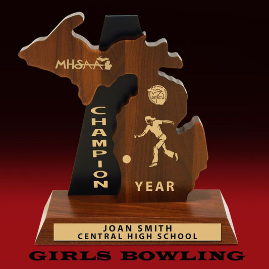 MHSAA Girls District Champion Mini Trophy